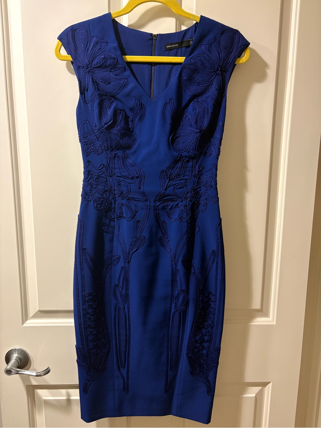 Karen Millen Cobalt Blue Embroidered Midi Dress